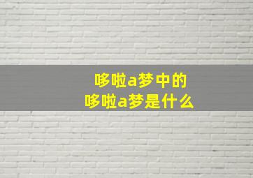 哆啦a梦中的哆啦a梦是什么