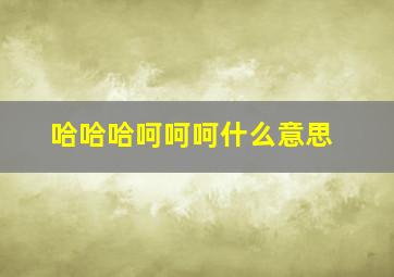 哈哈哈呵呵呵什么意思