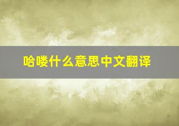 哈喽什么意思中文翻译