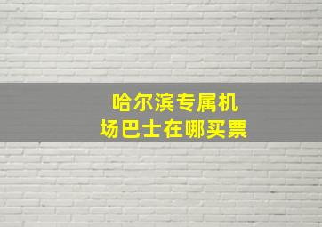 哈尔滨专属机场巴士在哪买票