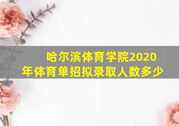 哈尔滨体育学院2020年体育单招拟录取人数多少