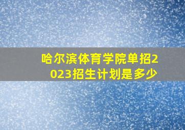 哈尔滨体育学院单招2023招生计划是多少