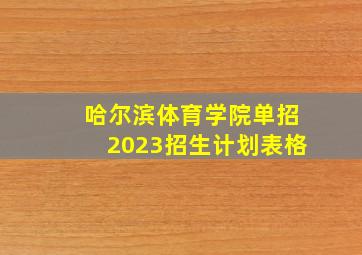 哈尔滨体育学院单招2023招生计划表格