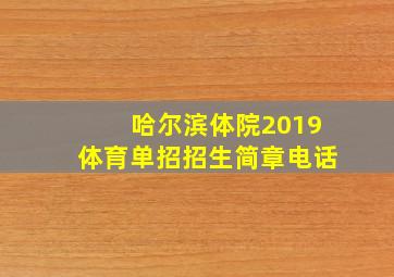 哈尔滨体院2019体育单招招生简章电话