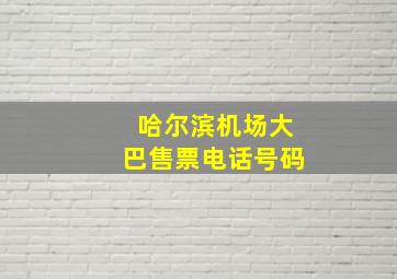 哈尔滨机场大巴售票电话号码