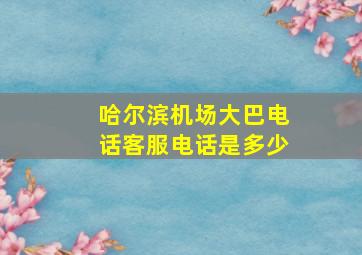 哈尔滨机场大巴电话客服电话是多少