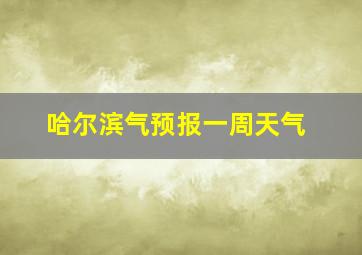 哈尔滨气预报一周天气