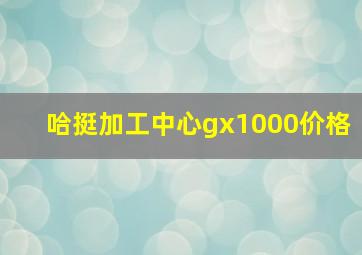 哈挺加工中心gx1000价格