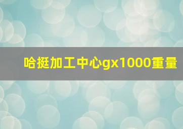 哈挺加工中心gx1000重量