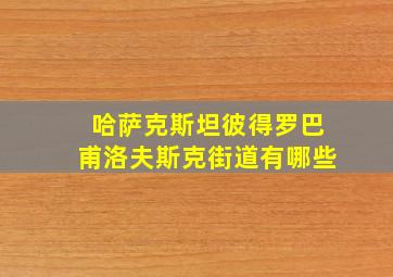 哈萨克斯坦彼得罗巴甫洛夫斯克街道有哪些