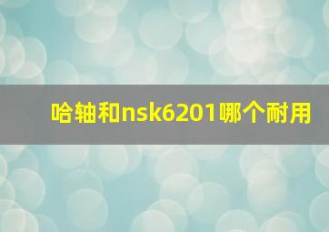 哈轴和nsk6201哪个耐用