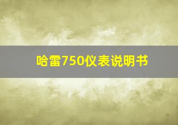 哈雷750仪表说明书