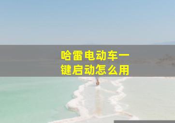 哈雷电动车一键启动怎么用