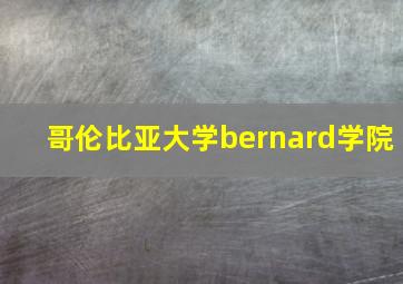 哥伦比亚大学bernard学院