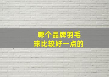 哪个品牌羽毛球比较好一点的