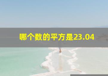 哪个数的平方是23.04