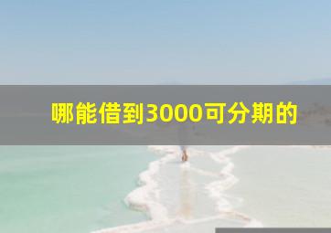 哪能借到3000可分期的