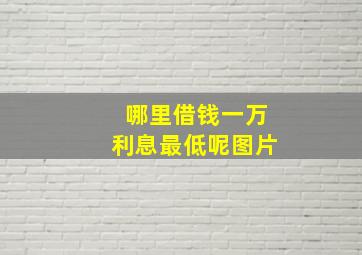 哪里借钱一万利息最低呢图片