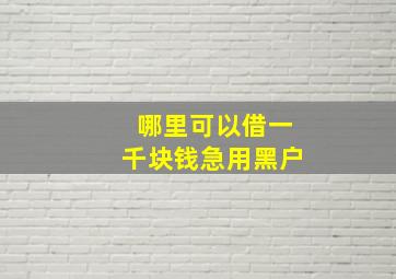 哪里可以借一千块钱急用黑户