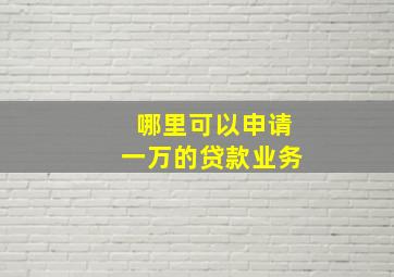 哪里可以申请一万的贷款业务