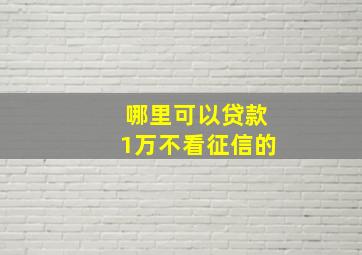 哪里可以贷款1万不看征信的