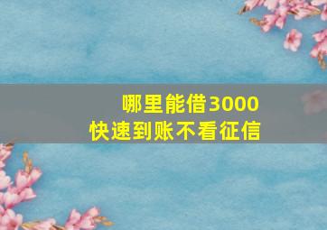 哪里能借3000快速到账不看征信