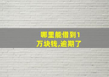 哪里能借到1万块钱,逾期了