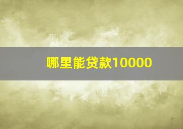 哪里能贷款10000