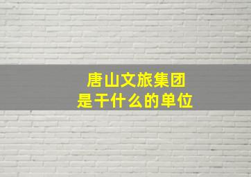 唐山文旅集团是干什么的单位