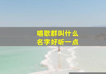 唱歌群叫什么名字好听一点