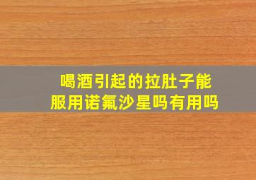 喝酒引起的拉肚子能服用诺氟沙星吗有用吗