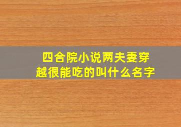 四合院小说两夫妻穿越很能吃的叫什么名字