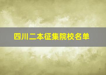 四川二本征集院校名单