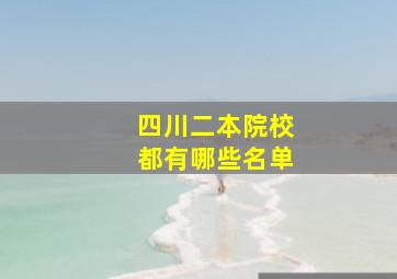 四川二本院校都有哪些名单