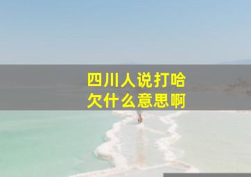 四川人说打哈欠什么意思啊