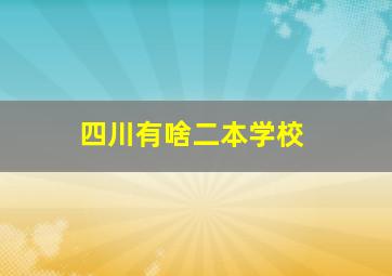 四川有啥二本学校