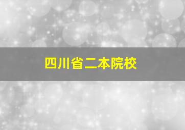 四川省二本院校