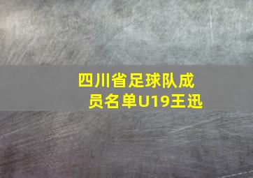 四川省足球队成员名单U19王迅