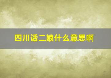 四川话二娘什么意思啊