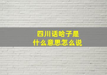 四川话哈子是什么意思怎么说