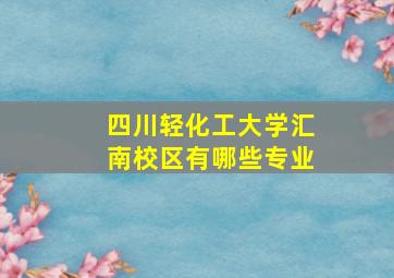 四川轻化工大学汇南校区有哪些专业