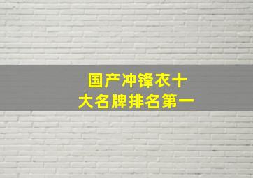 国产冲锋衣十大名牌排名第一