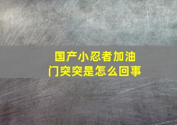 国产小忍者加油门突突是怎么回事