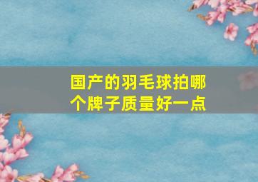 国产的羽毛球拍哪个牌子质量好一点