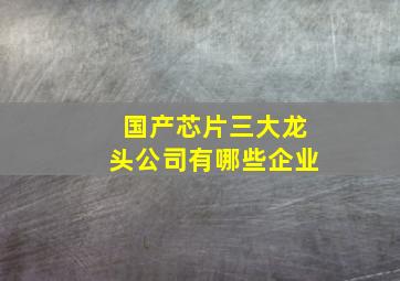 国产芯片三大龙头公司有哪些企业