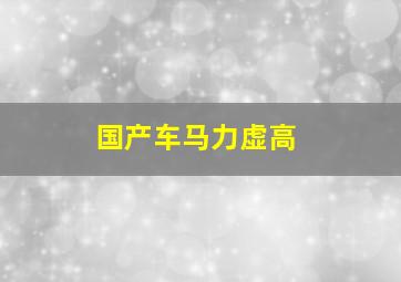 国产车马力虚高