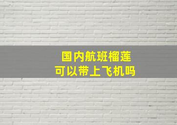 国内航班榴莲可以带上飞机吗