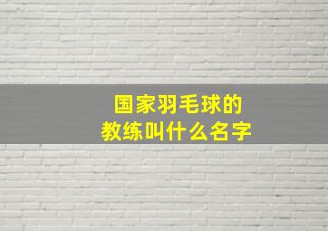 国家羽毛球的教练叫什么名字