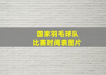 国家羽毛球队比赛时间表图片