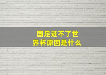 国足进不了世界杯原因是什么